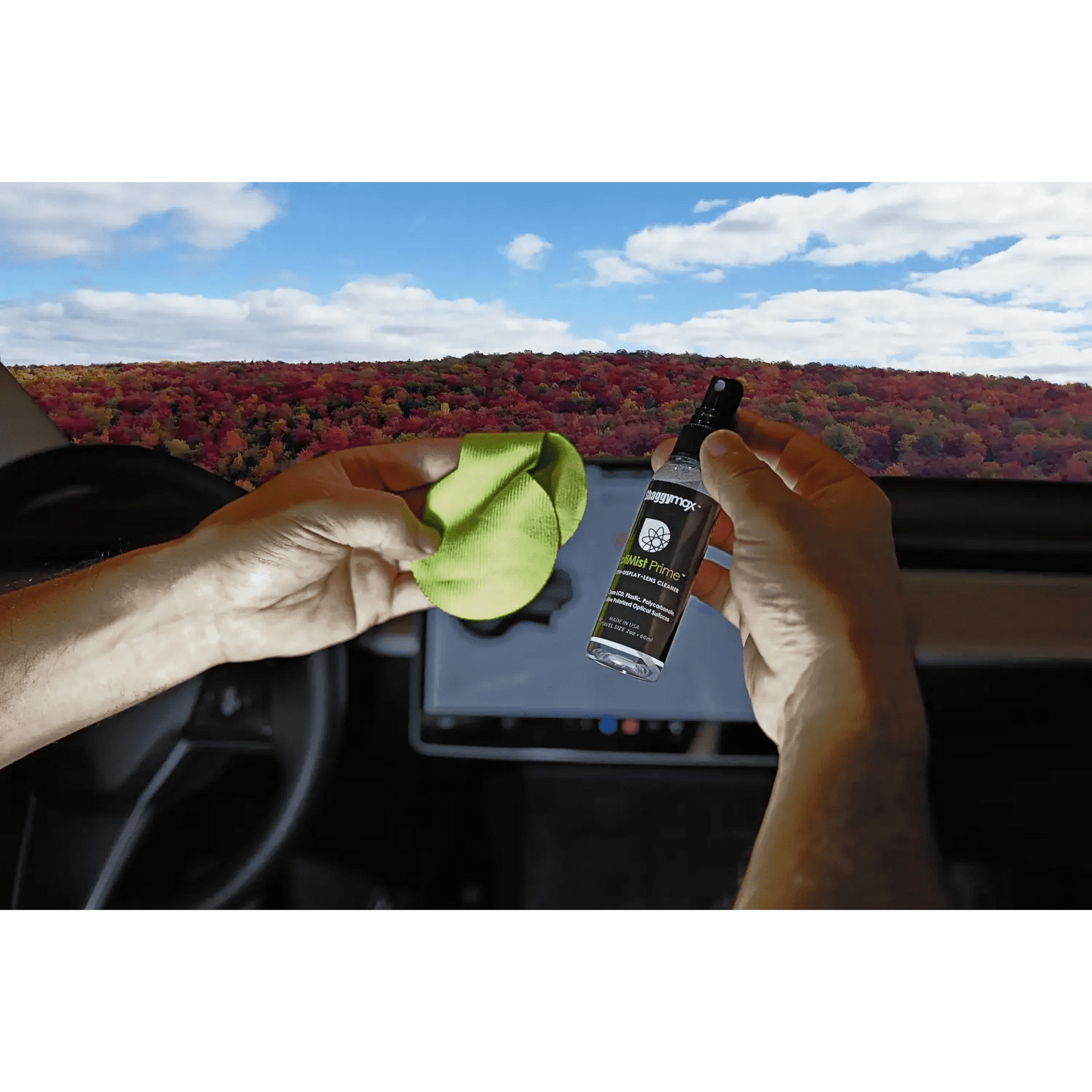 Tesla Model Y & Model 3 Node Cup Holder Liner & Microfiber Cleaning Kit - ShaggyMax