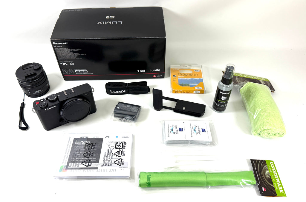 Panasonic Lumix S9 18-40mm f/4.5-6.3 Bundle Black w/Grip Screen Protector UV Filter Cleaning Kit